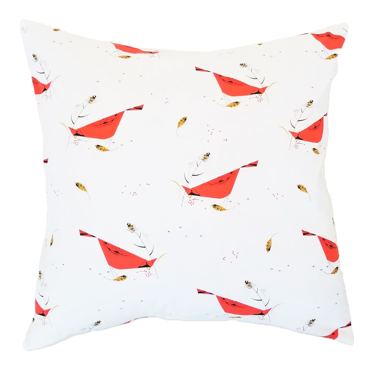Organic Cotton Accent Pillow in Cardinal Print