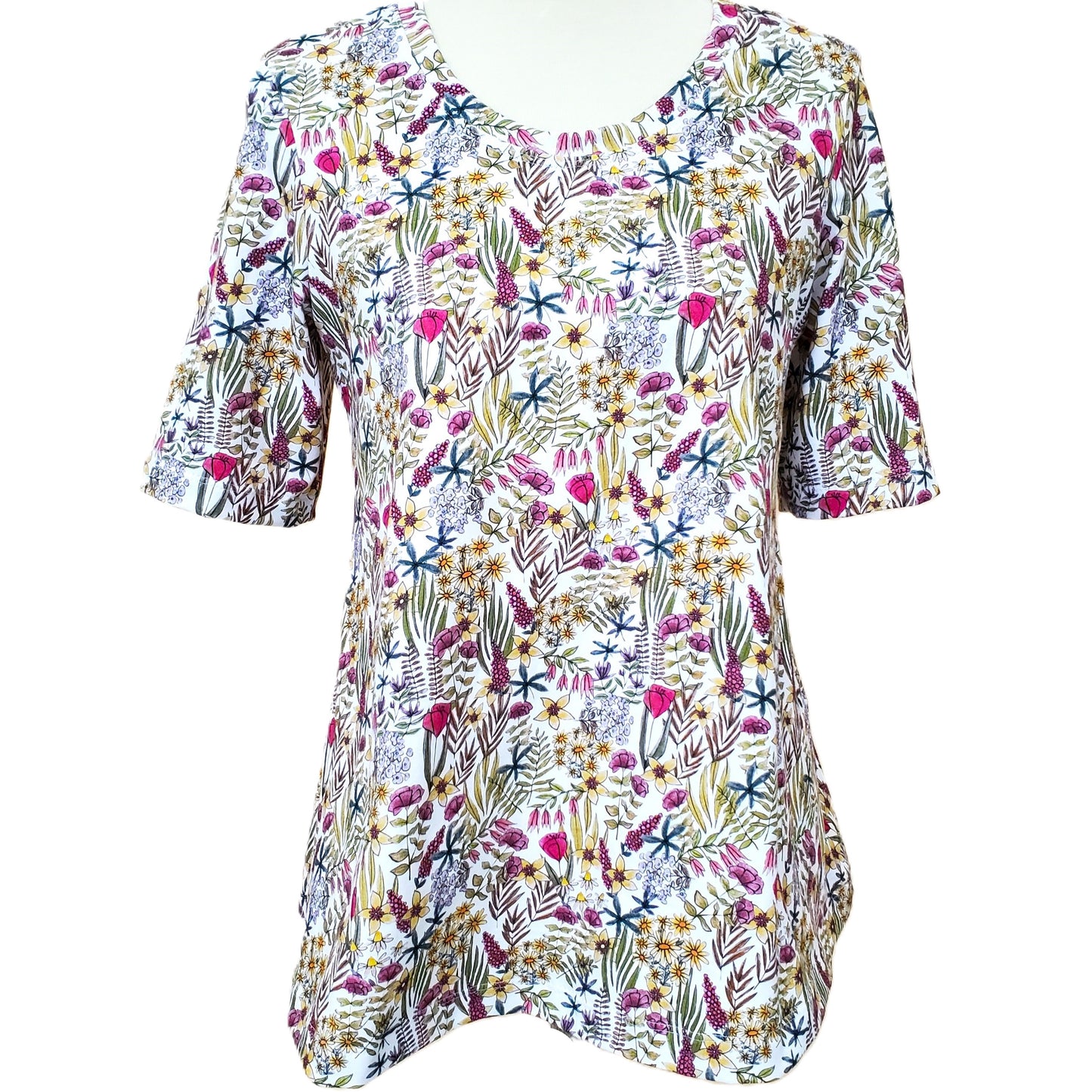 Women's Floral Top in Organic Cotton Jersey