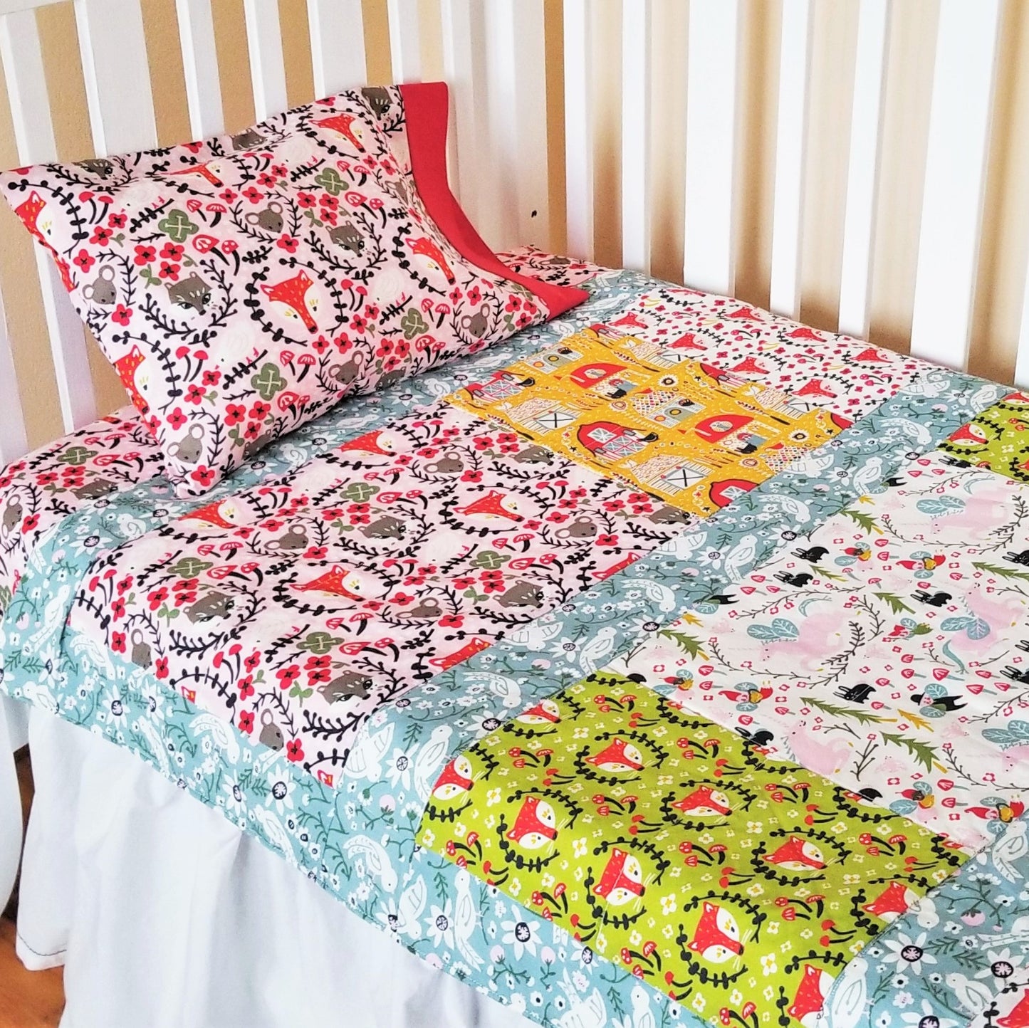 Foxes & Woodland Animal Pillowcases in Organic Cotton and a Variety of Sizes