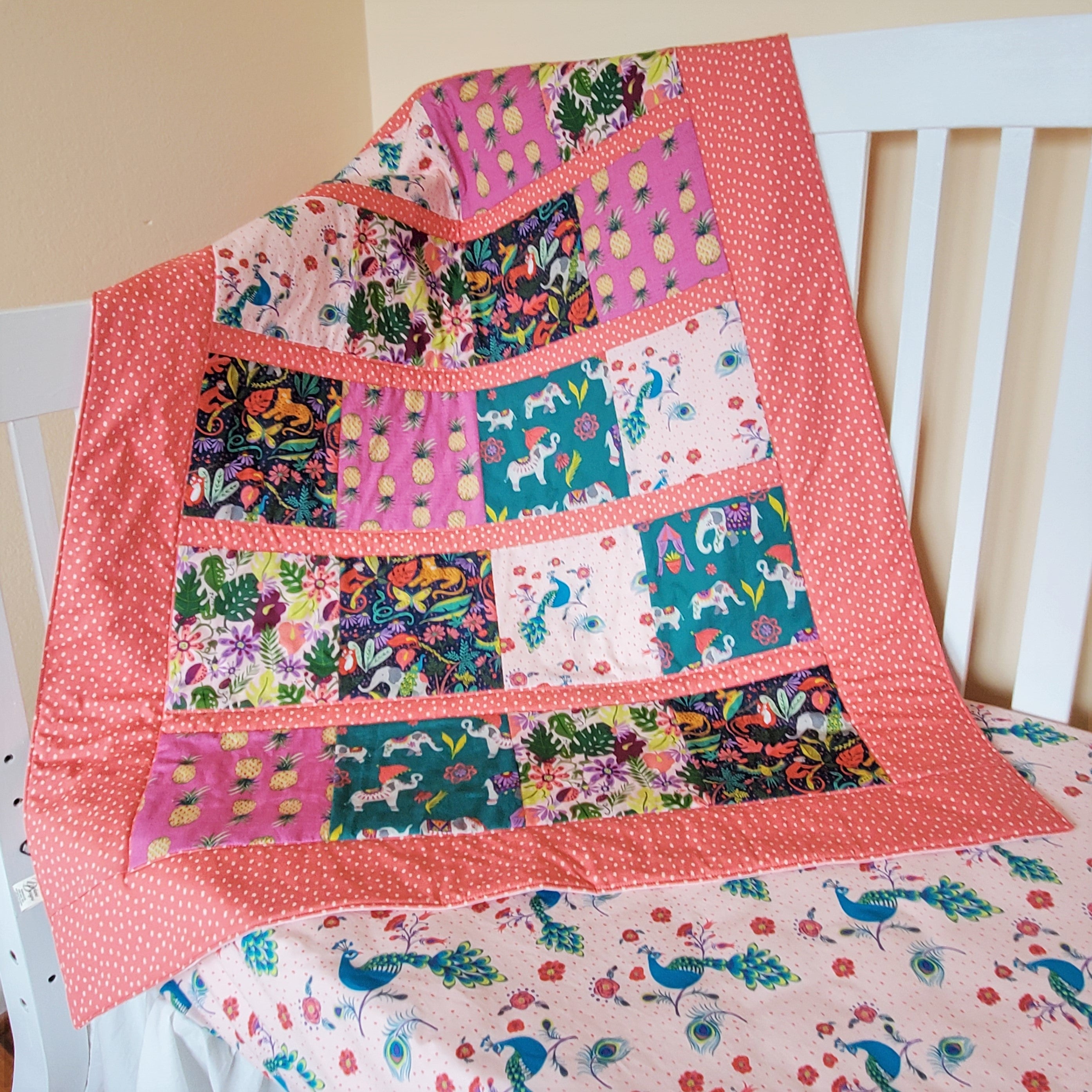 Organic Toddler Quilt Organic Baby Quilt Jungle Animals