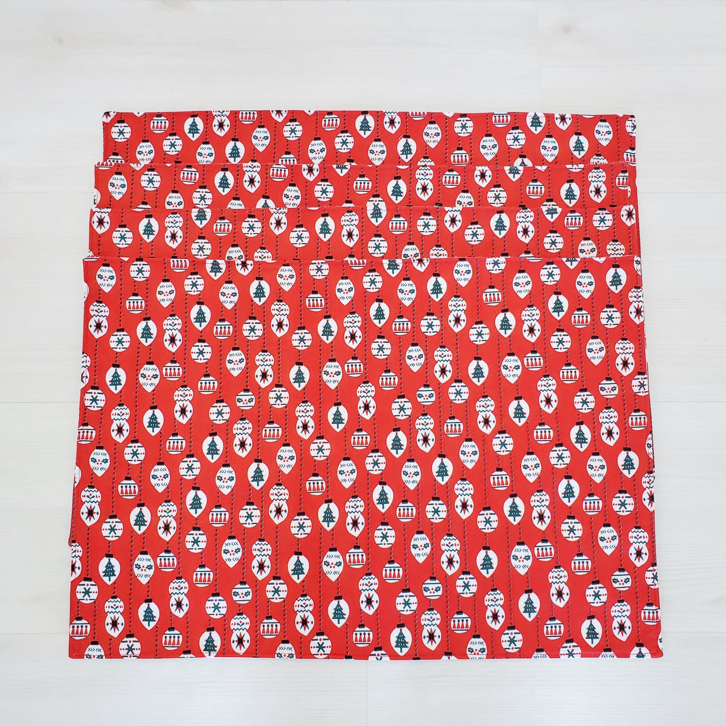 Retro Ornament Print Organic Cotton Holiday Placemats