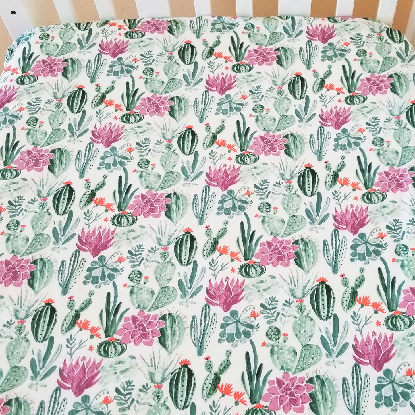 Succulant Crib Sheets in Organic Cotton