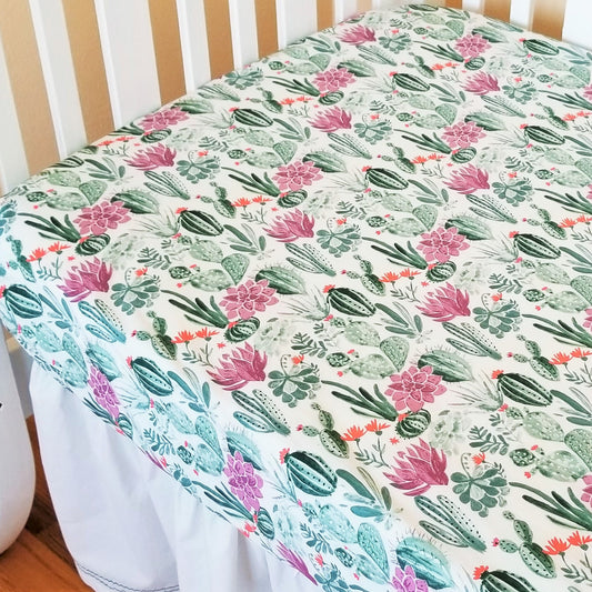 Succulant Crib Sheets in Organic Cotton