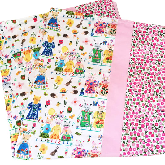 Organic Cotton Baby and Toddler Blanket with BFF Cats