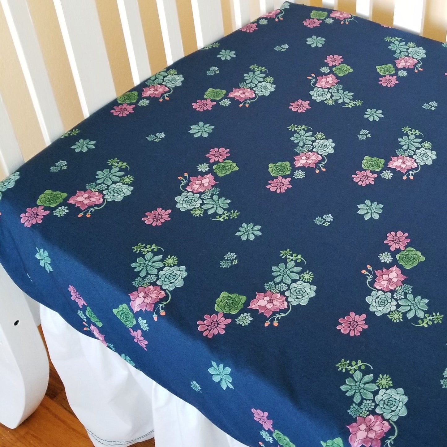 Skulls and Roses Crib and Toddler Sheet in Organic Cotton
