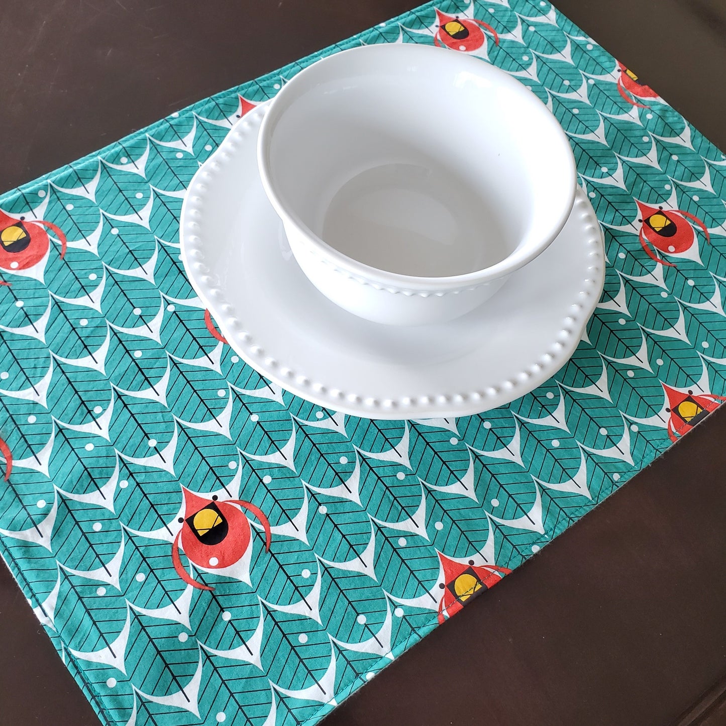 Charley Harper Bird Print Winter Placemats in Organic Cotton