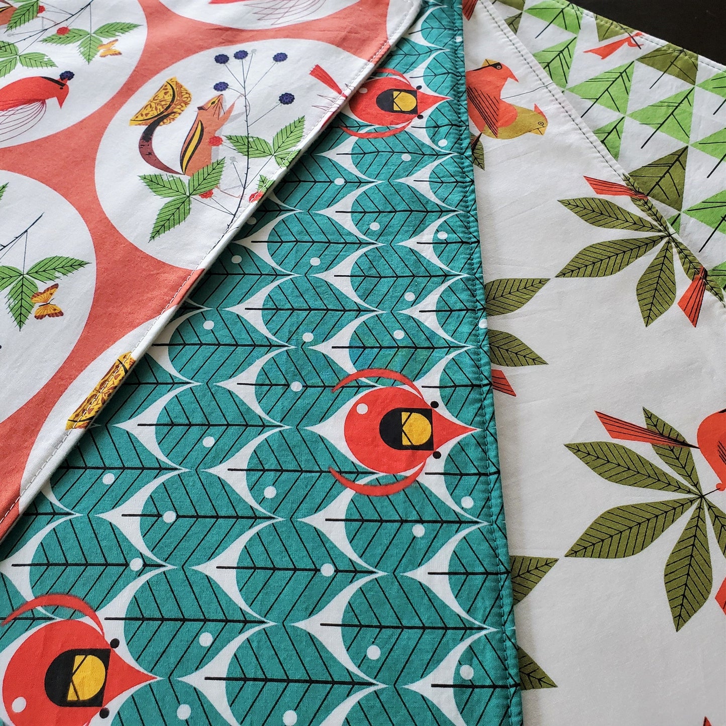 Charley Harper Bird Print Winter Placemats in Organic Cotton