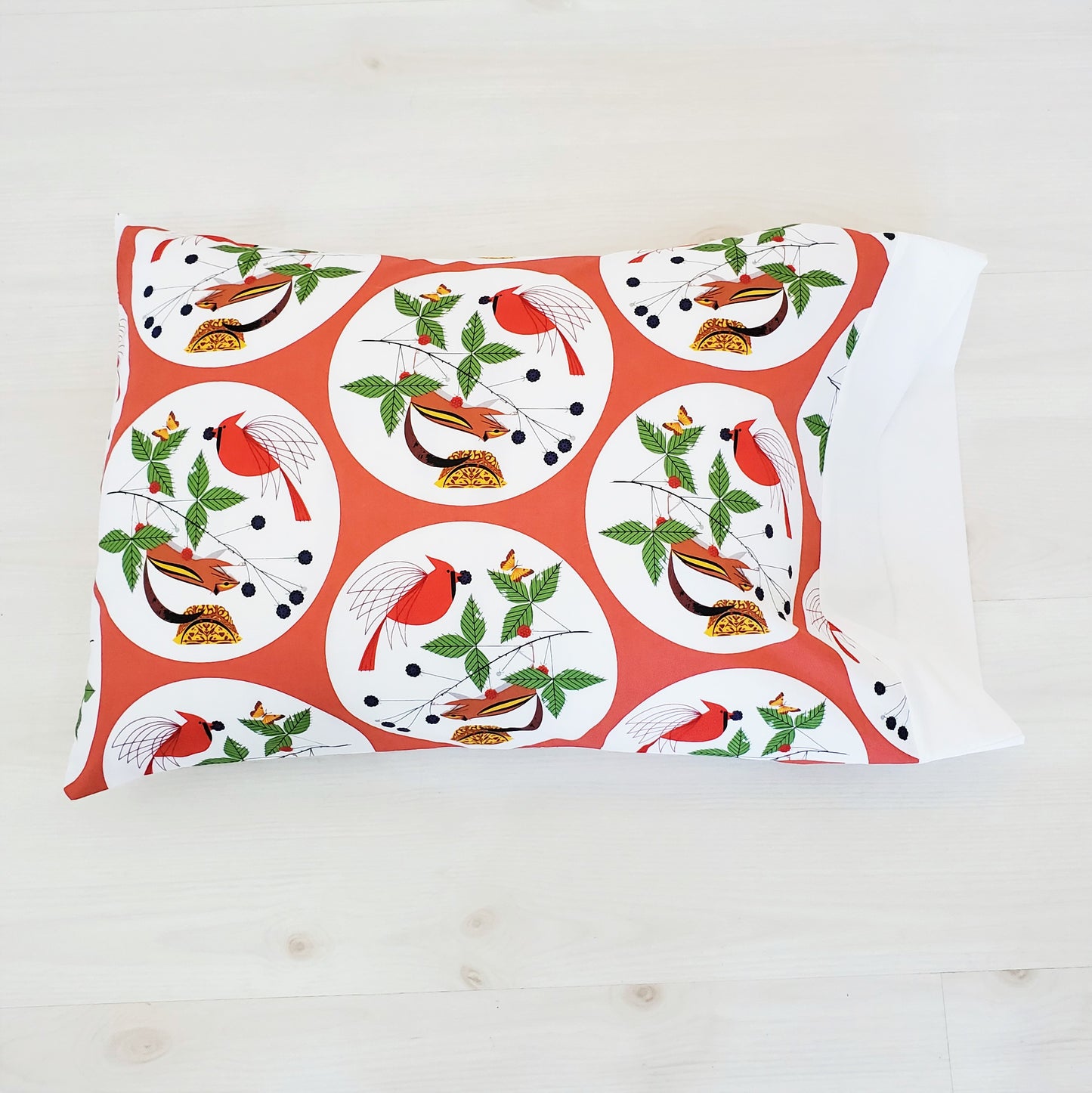 Charley Harper Holiday Themed Organic Cotton Toddler and Travel Pillowcases