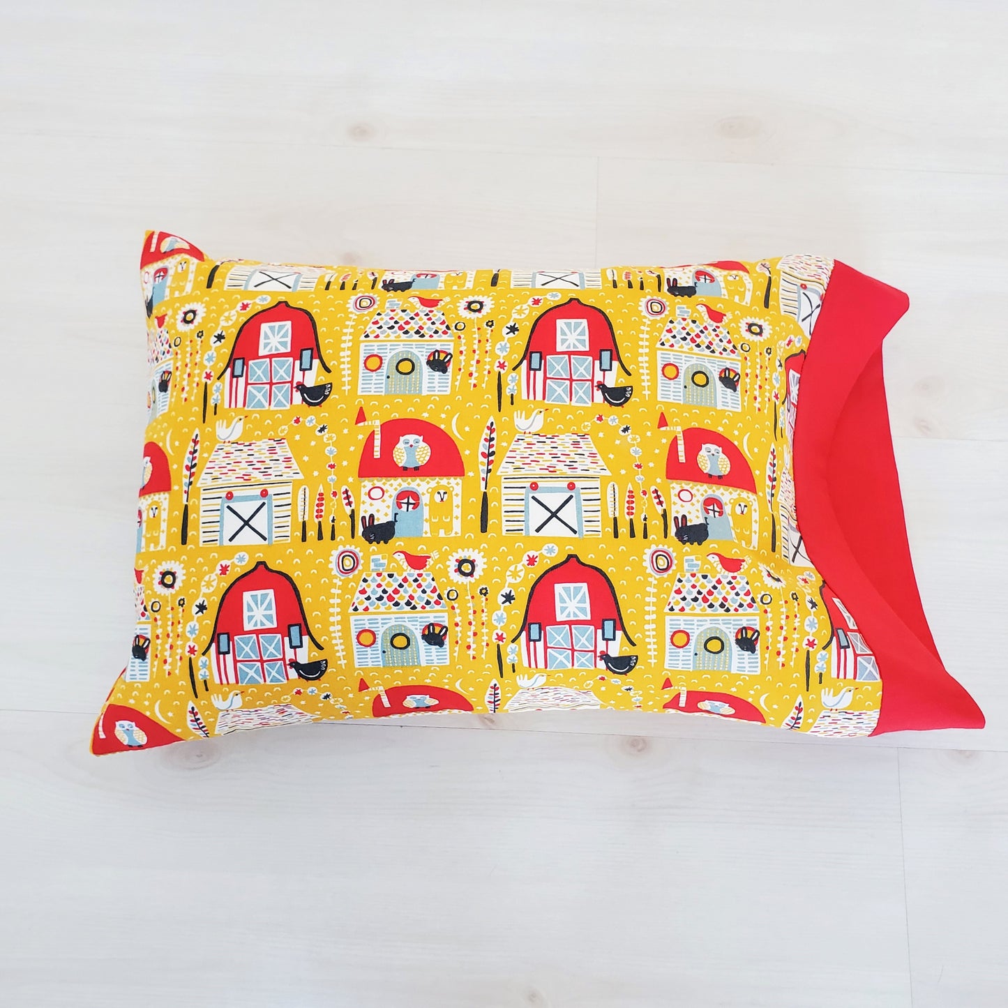Organic Cotton Barnyard Pillowcase in a Variety of Sizes