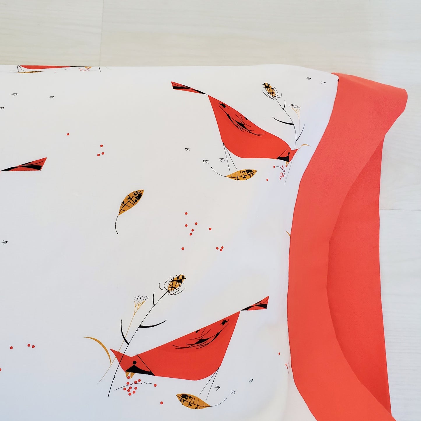 Cardinal Pillowcases in Charley Harper Print