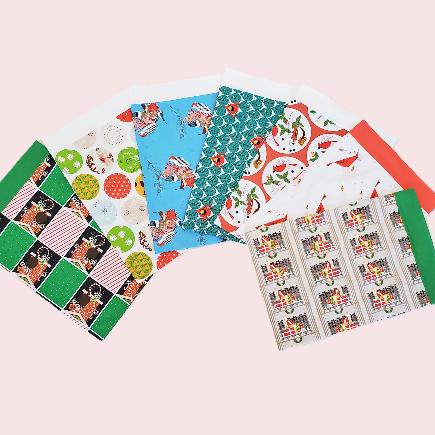 Charley Harper Holiday Themed Organic Cotton Toddler and Travel Pillowcases