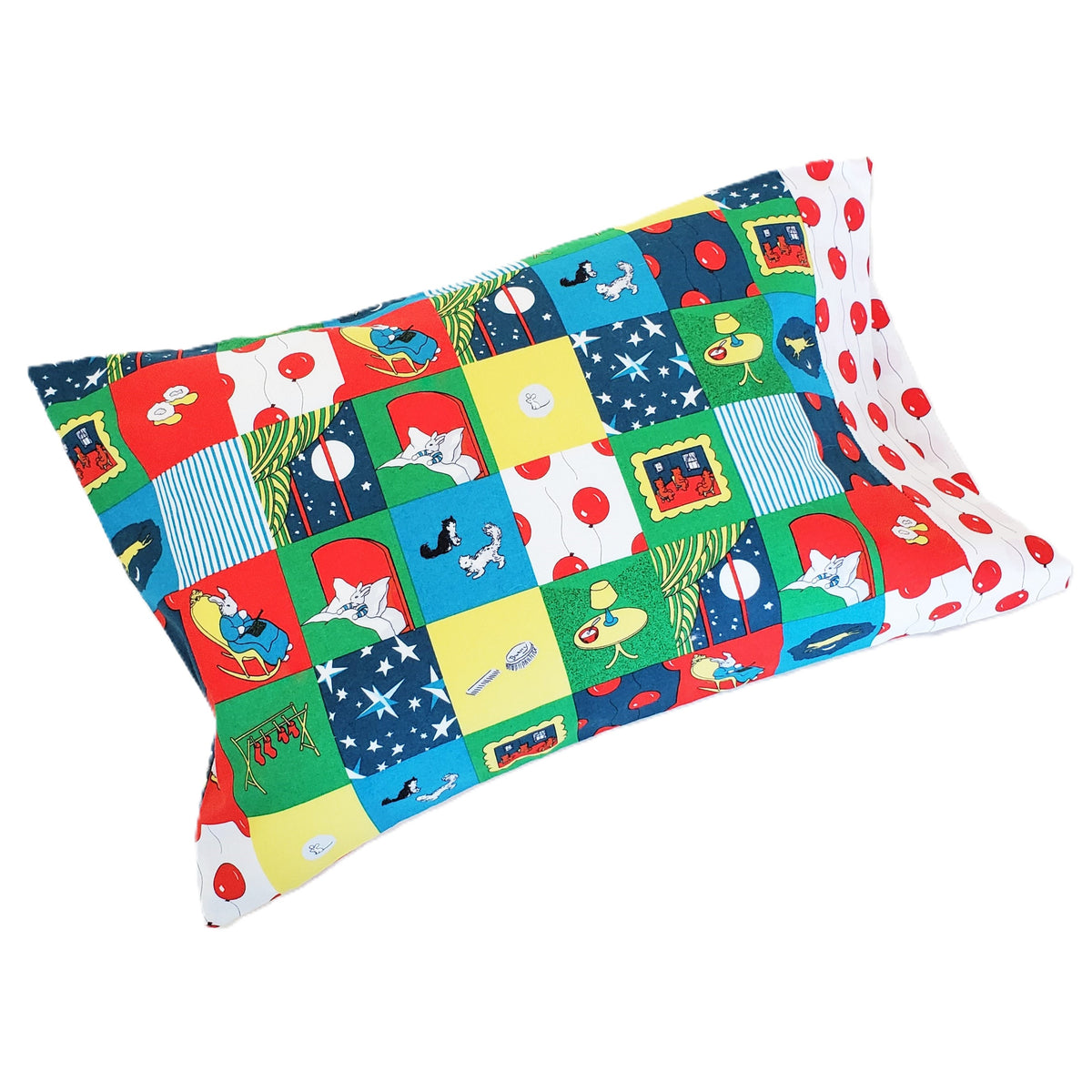 Goodnight Moon Pillowcases in Organic Cotton with Green or Patchwork Print