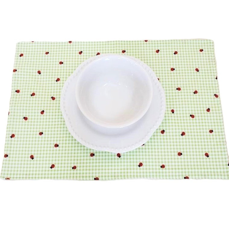 Ladybug & Plaid Organic Cotton Placemats