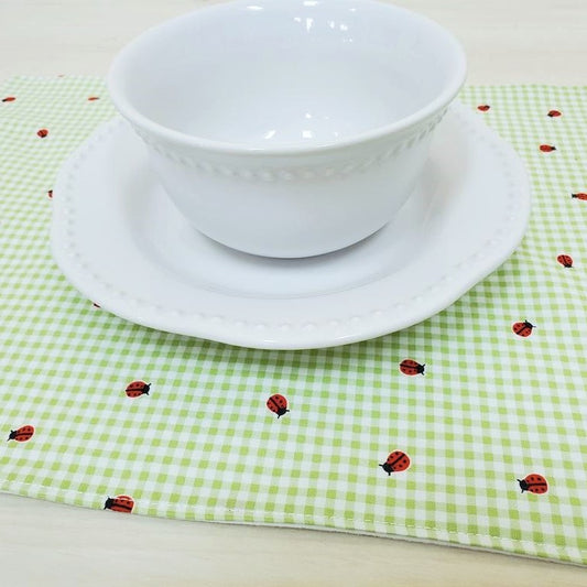 Ladybug & Plaid Organic Cotton Placemats