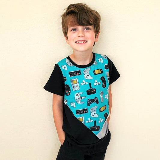Children's Organic Cotton Tee Shirt with Game Controllers