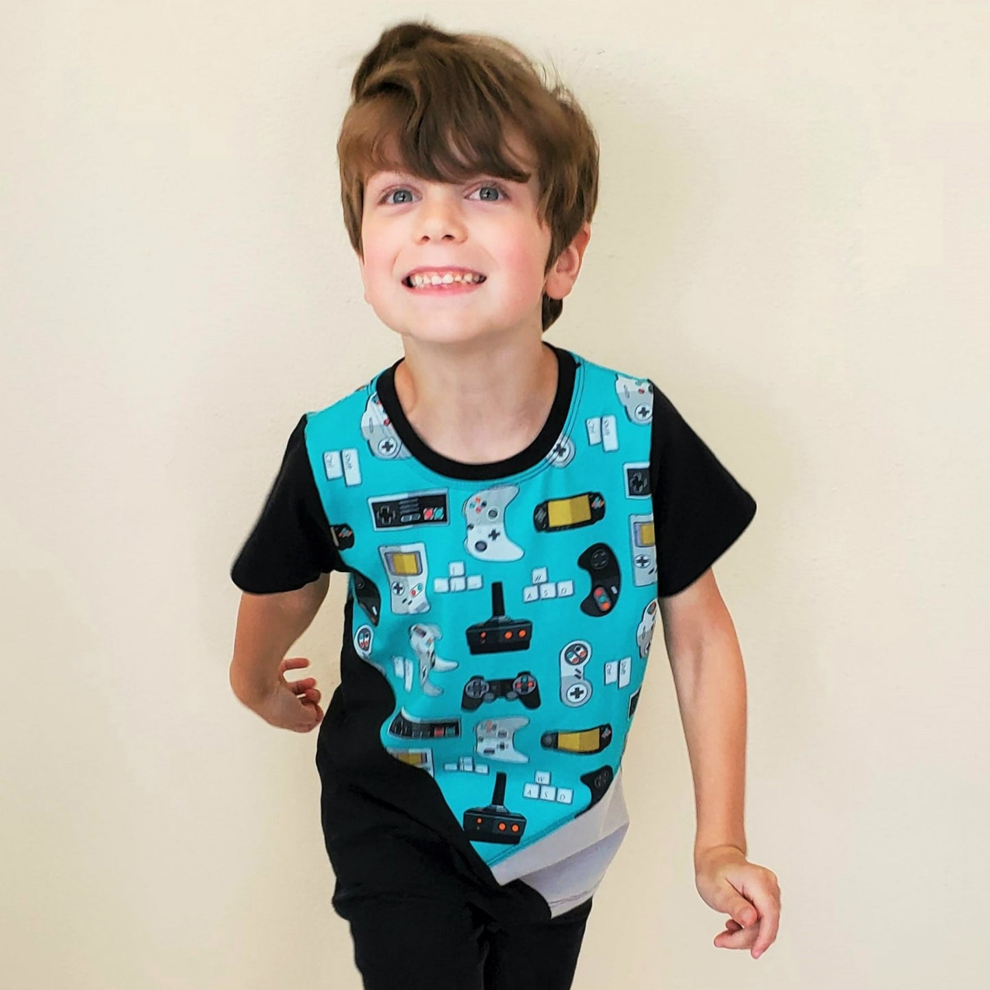 Children's Organic Cotton Tee Shirt with Game Controllers