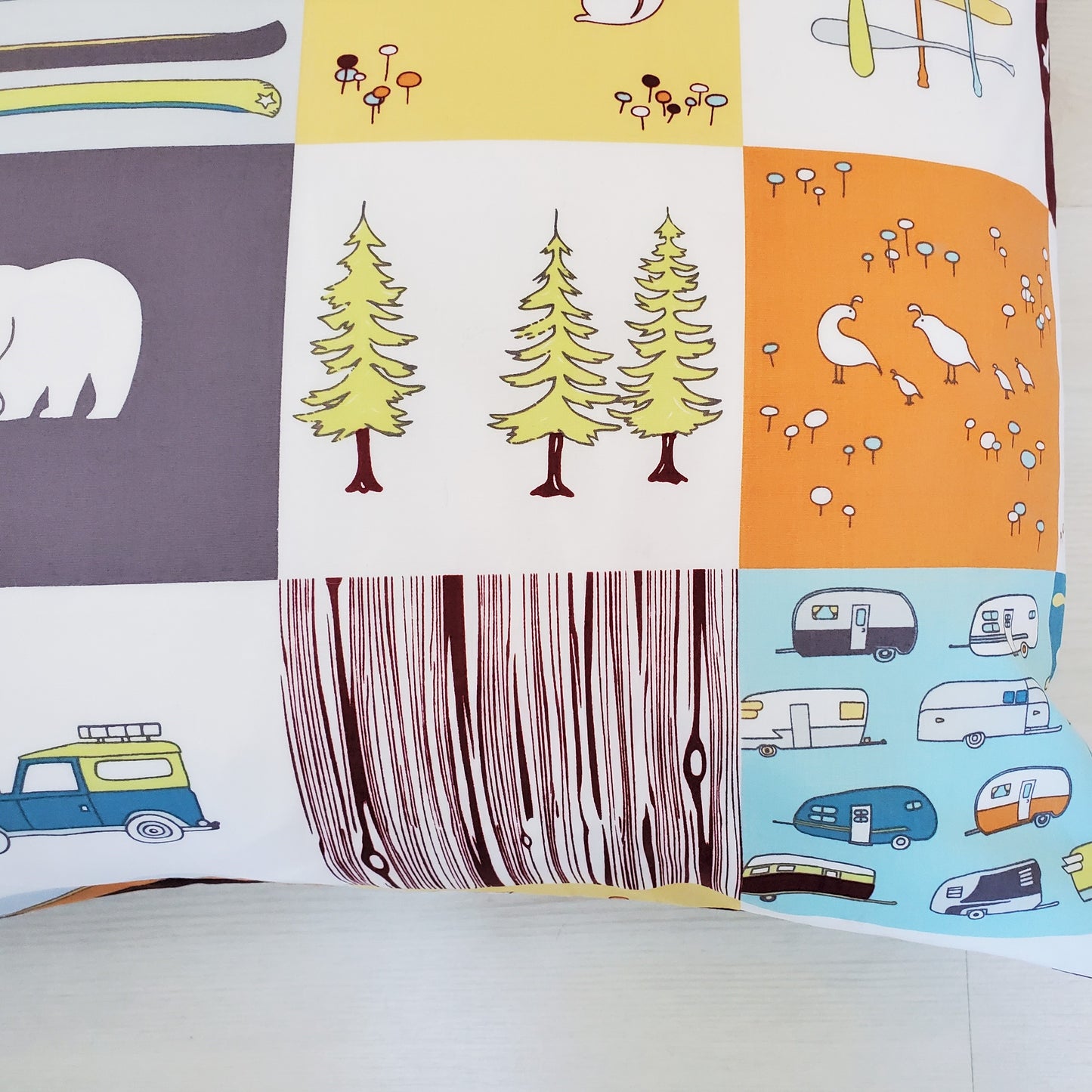 Organic Pillowcases with Camping Themes in a Variety of Sizes