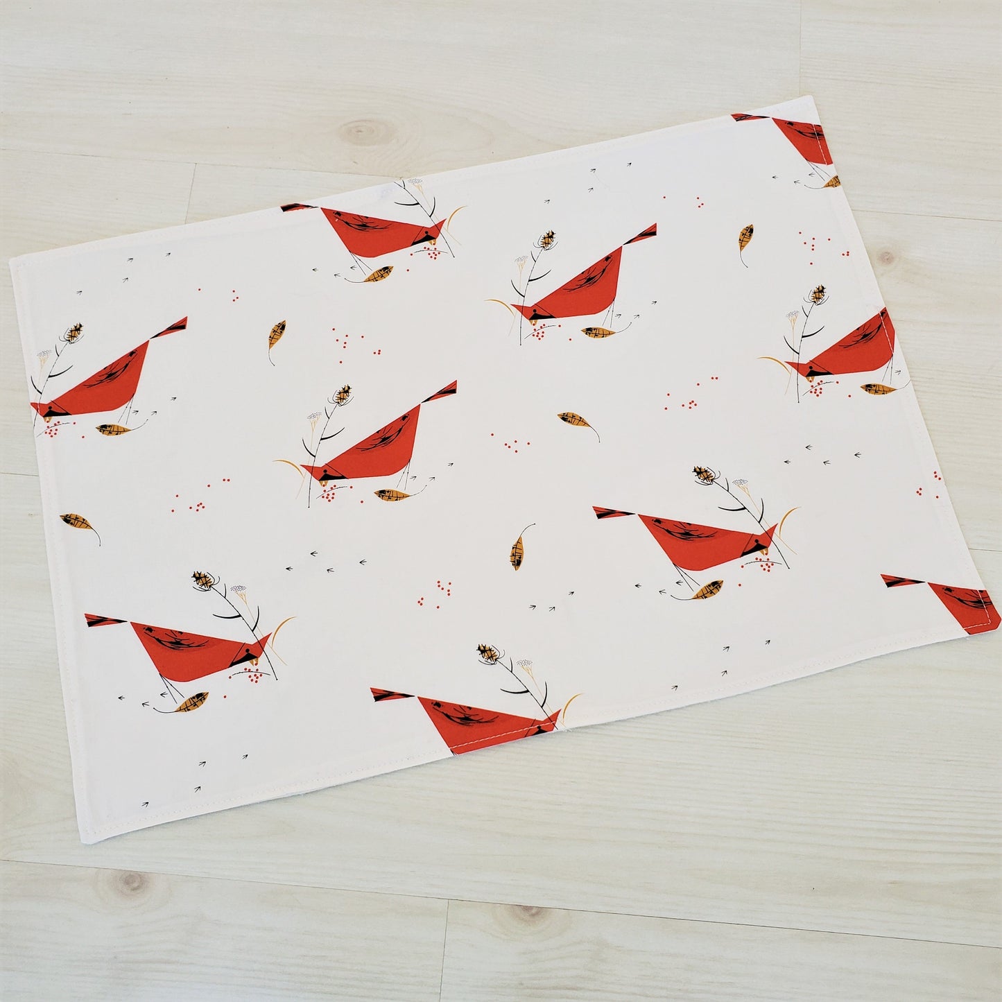 Charley Harper Winter and Holiday Print Placemats in Organic Cotton