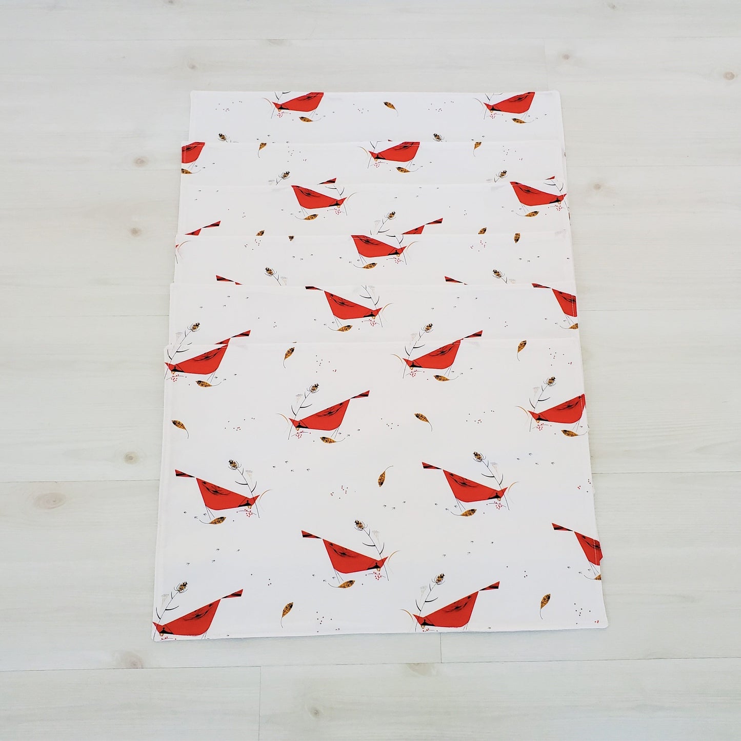 Charley Harper Winter and Holiday Print Placemats in Organic Cotton