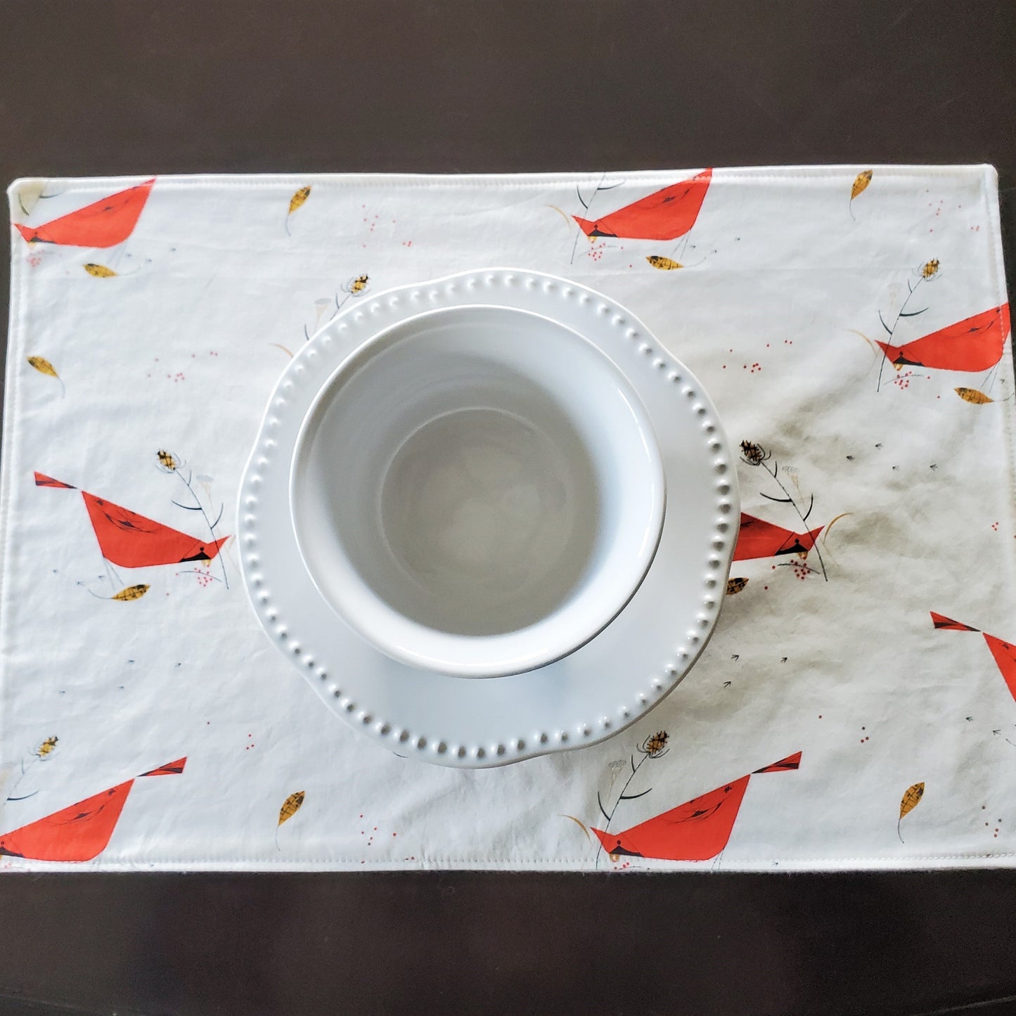 Charley Harper Winter and Holiday Print Placemats in Organic Cotton