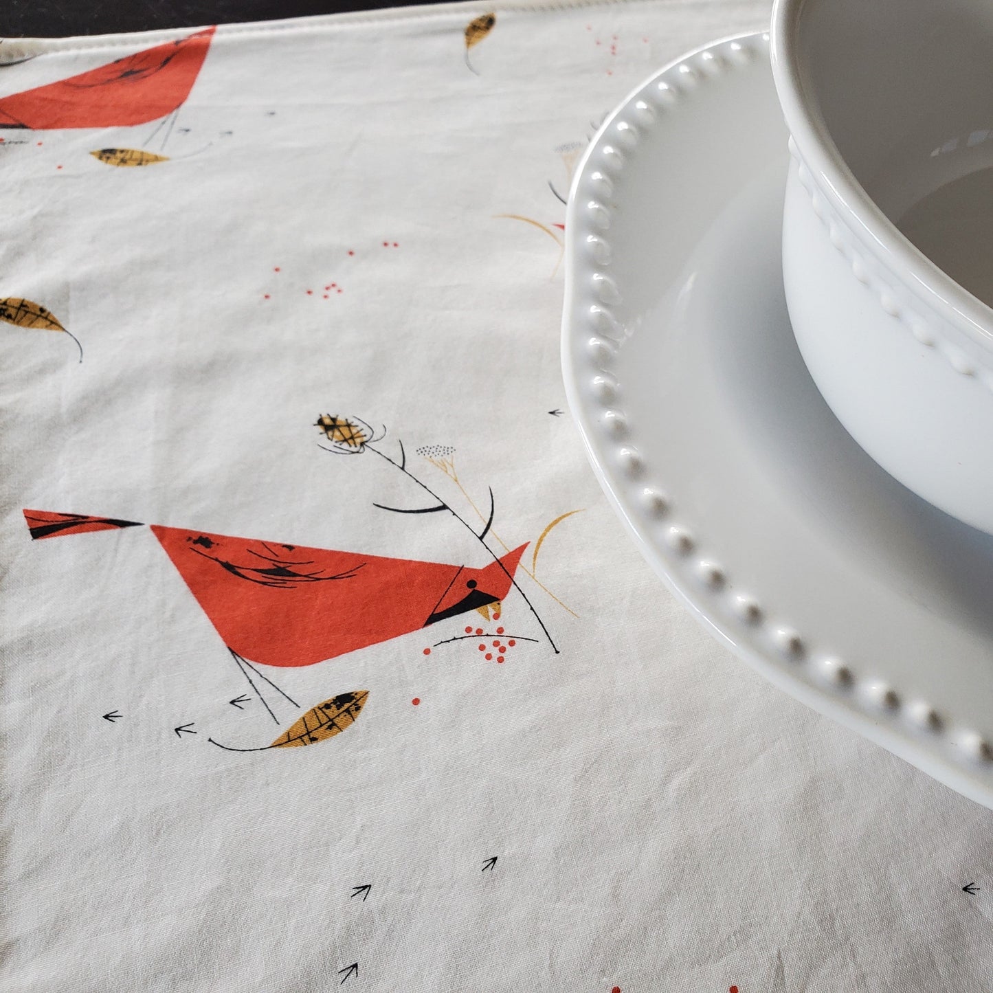 Charley Harper Winter and Holiday Print Placemats in Organic Cotton