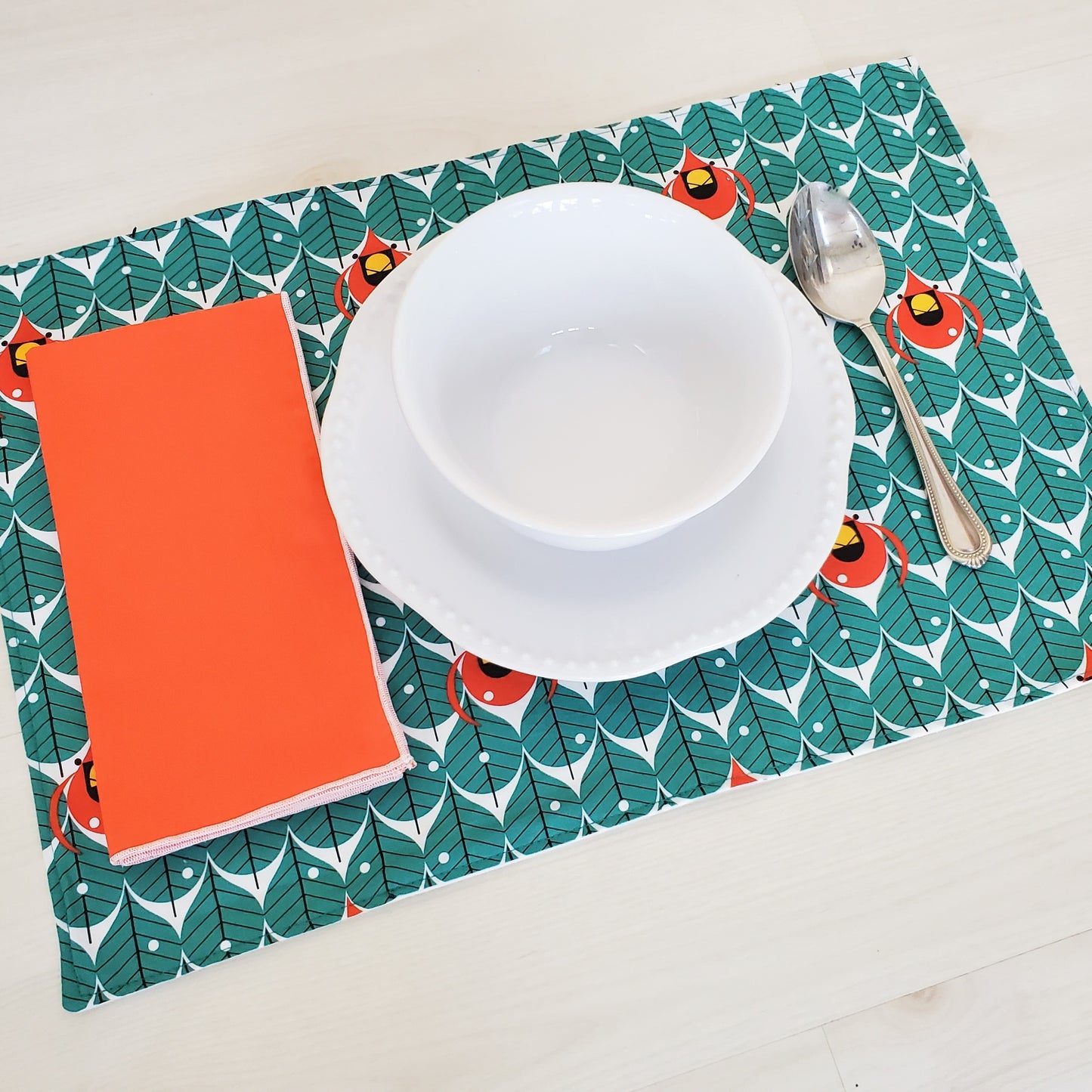 Charley Harper Bird Print Winter Placemats in Organic Cotton