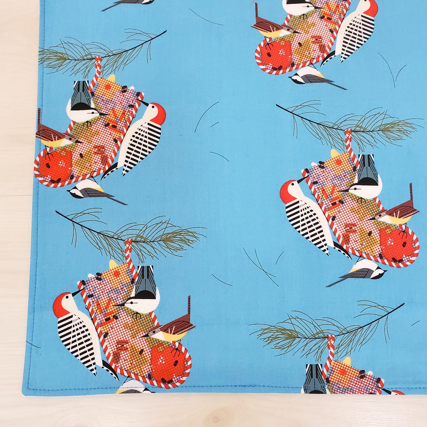 Charley Harper Bird Print Winter Placemats in Organic Cotton