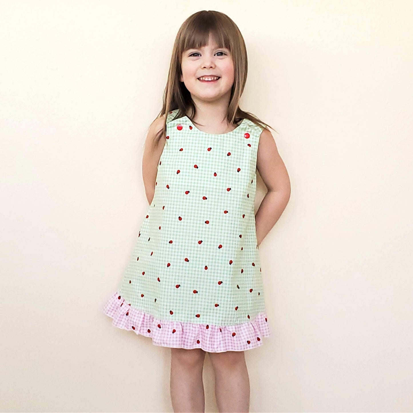 Organic Girl's & Toddler Dress in Summer Fruit Print