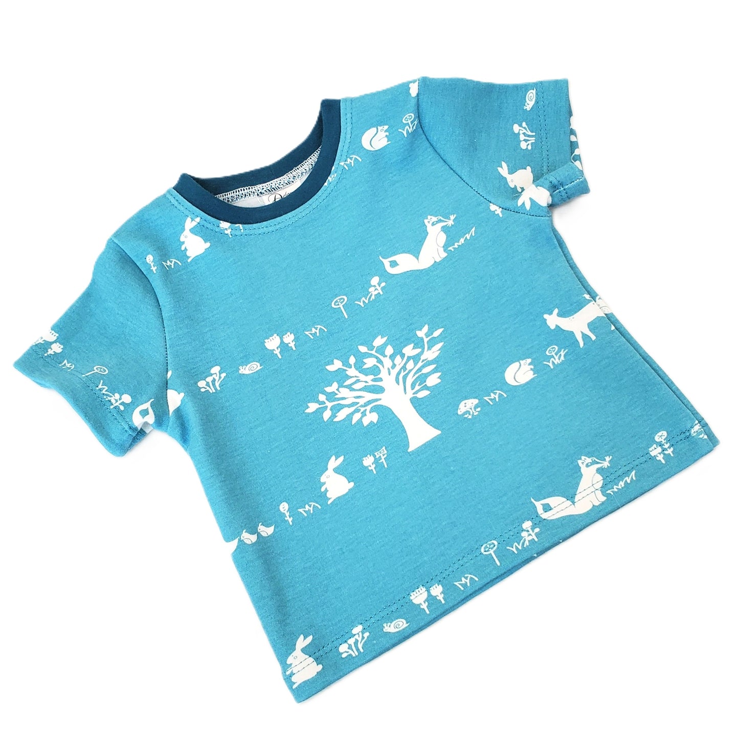 Organic Cotton Spring Tee Shirt with Woodland Animals