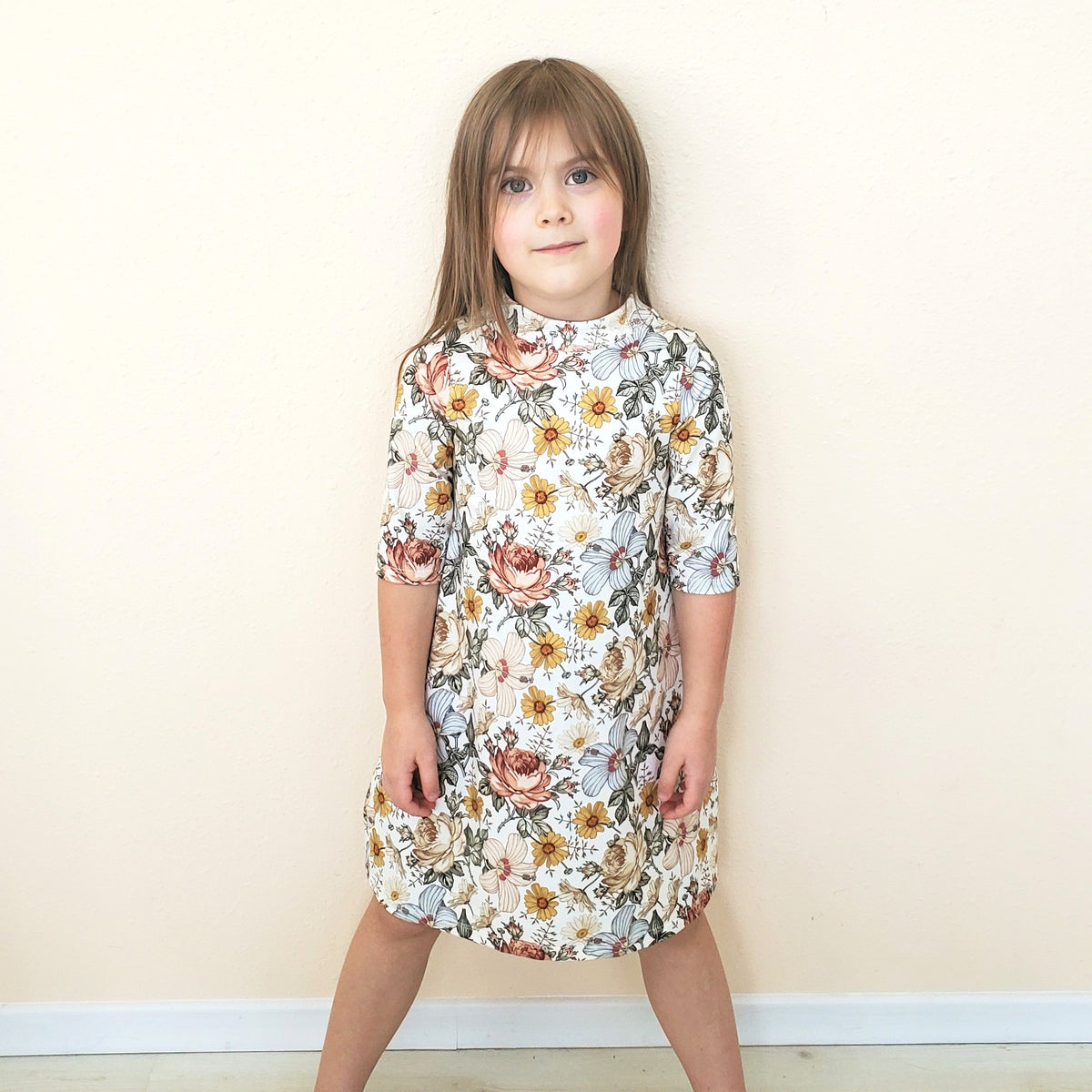 Floral Dress for Toddler in Organic Cotton Jersey