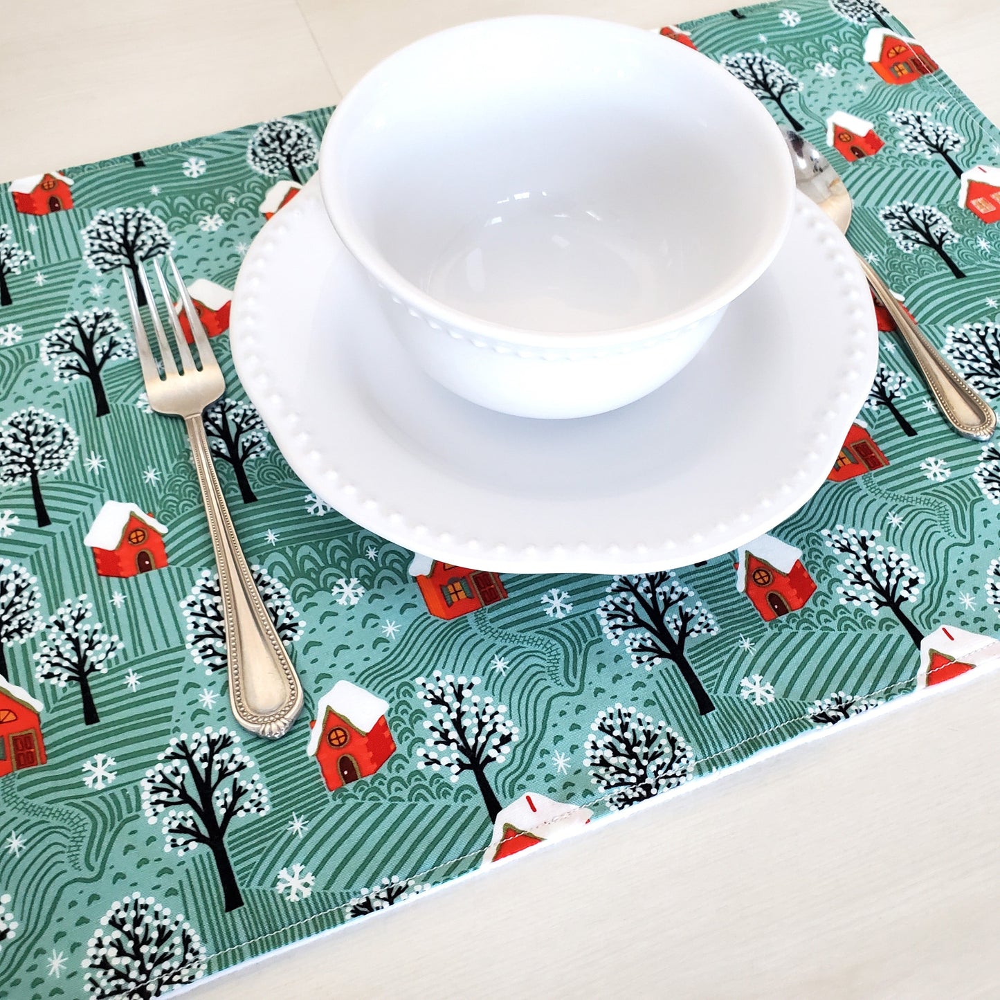 Ornament Placemats in Organic Cotton
