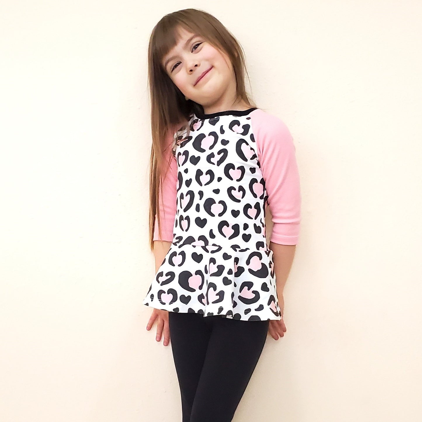 Heart "Animal Print" Tops for Girls