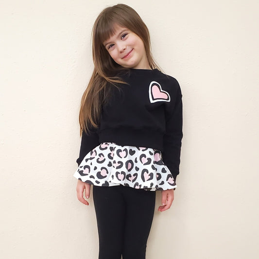 Heart "Animal Print" Tops for Girls