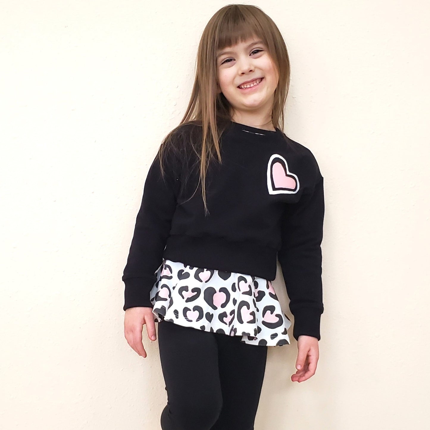 Heart "Animal Print" Tops for Girls