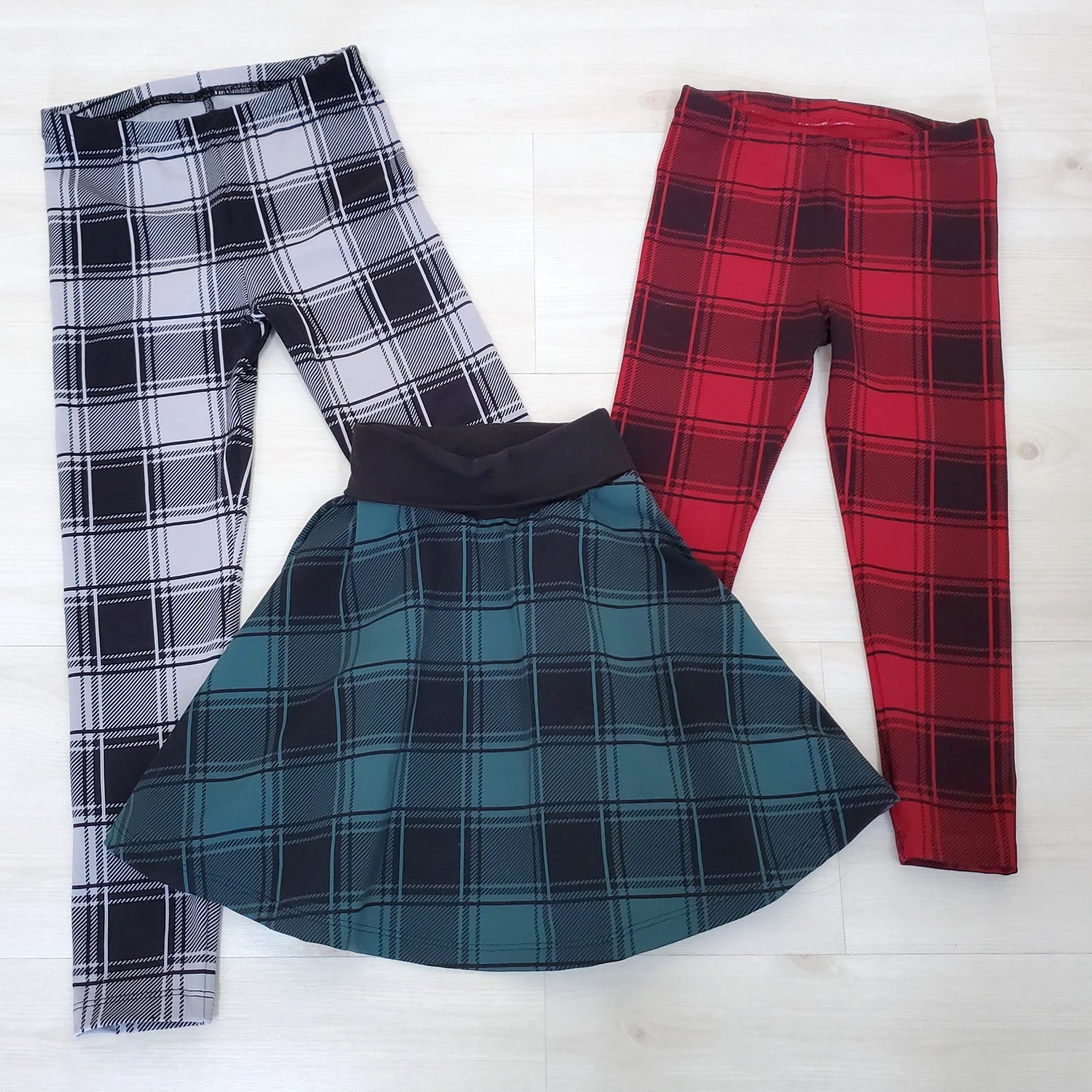 Plaid Leggings and Skirts for Children in Organic Cotton