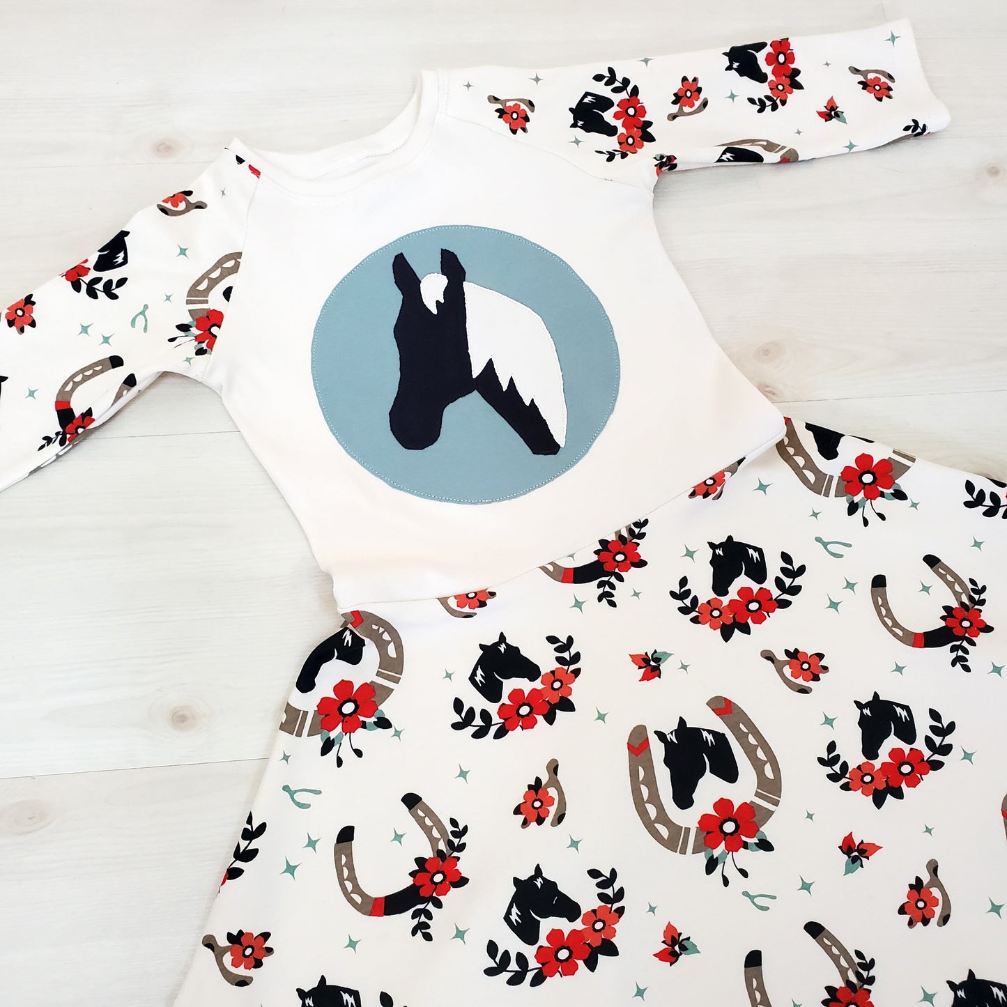 Horse Dress for Girls in Organic Cotton