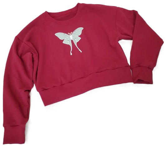 Luna Moth Cropped Sweater in Organic Cotton