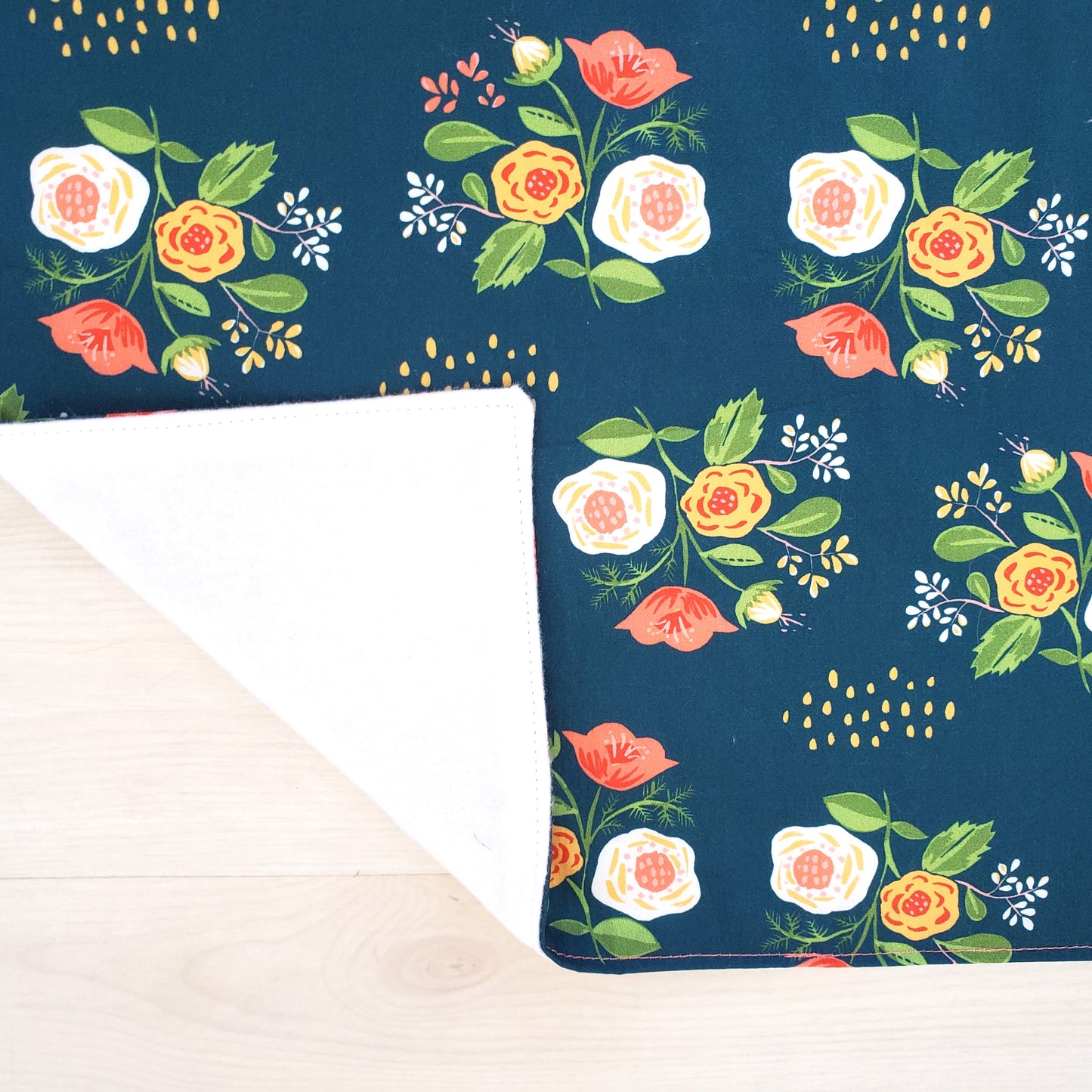 Pink Floral Placemats in Organic Cotton