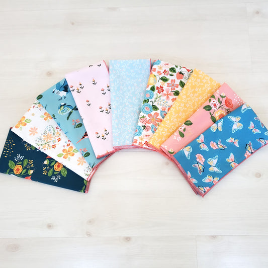 Organic Cotton Napkins in Floral, Bird, and Butterfly Prints
