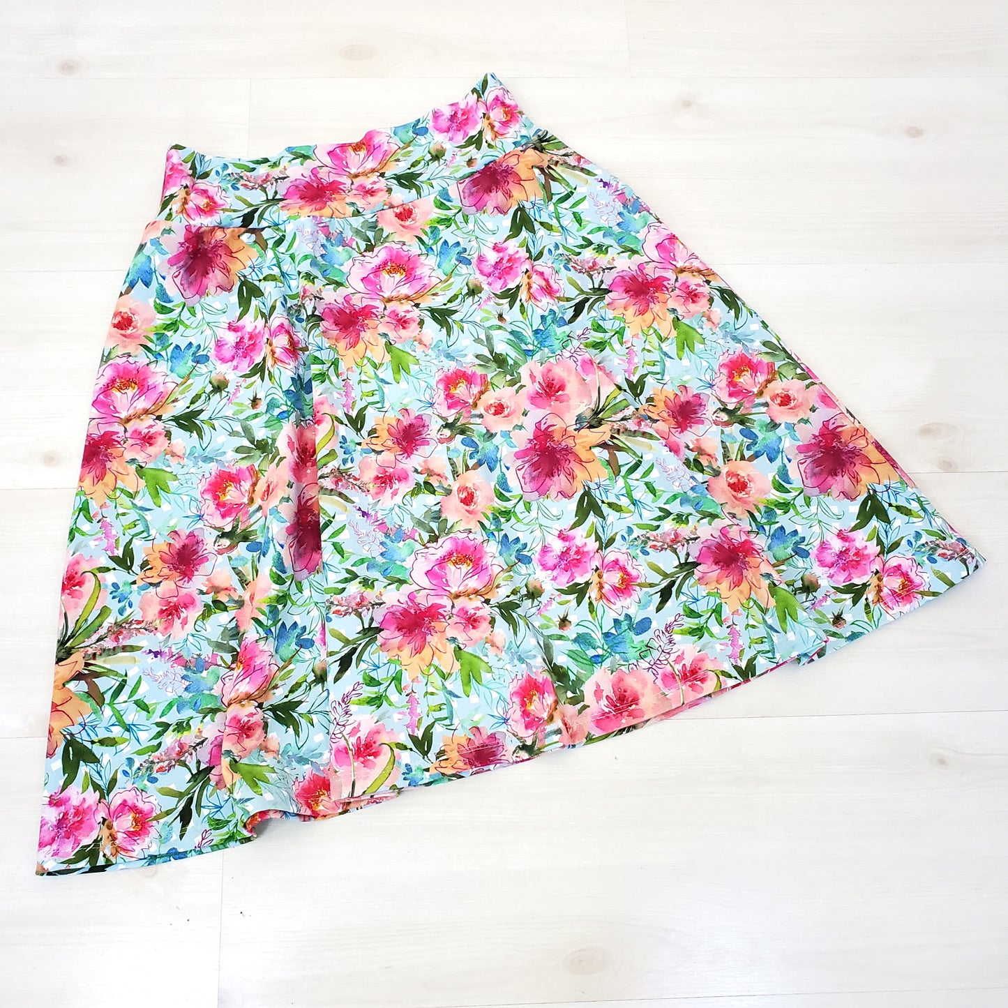 Women's Floral Swing Skirt in Organic Cotton Jersey