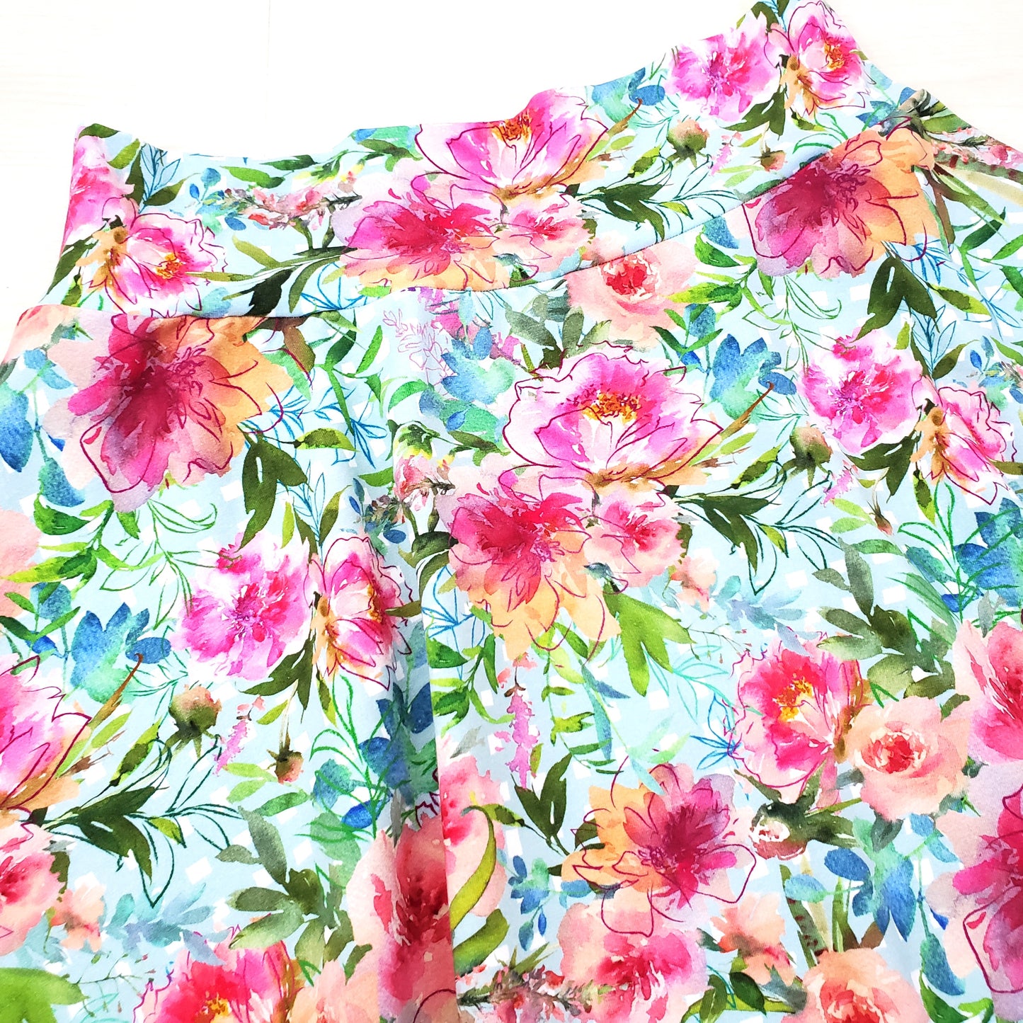 Women's Floral Swing Skirt in Organic Cotton Jersey