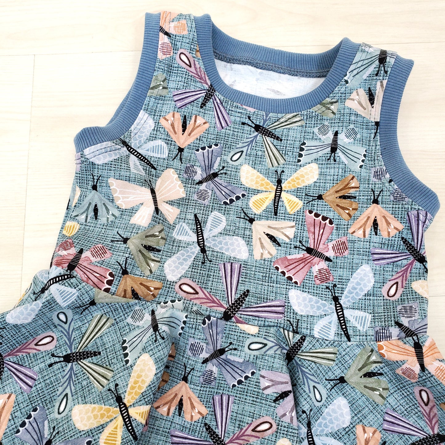 Moth Print Short & Top Set for Kids in Organic Cotton
