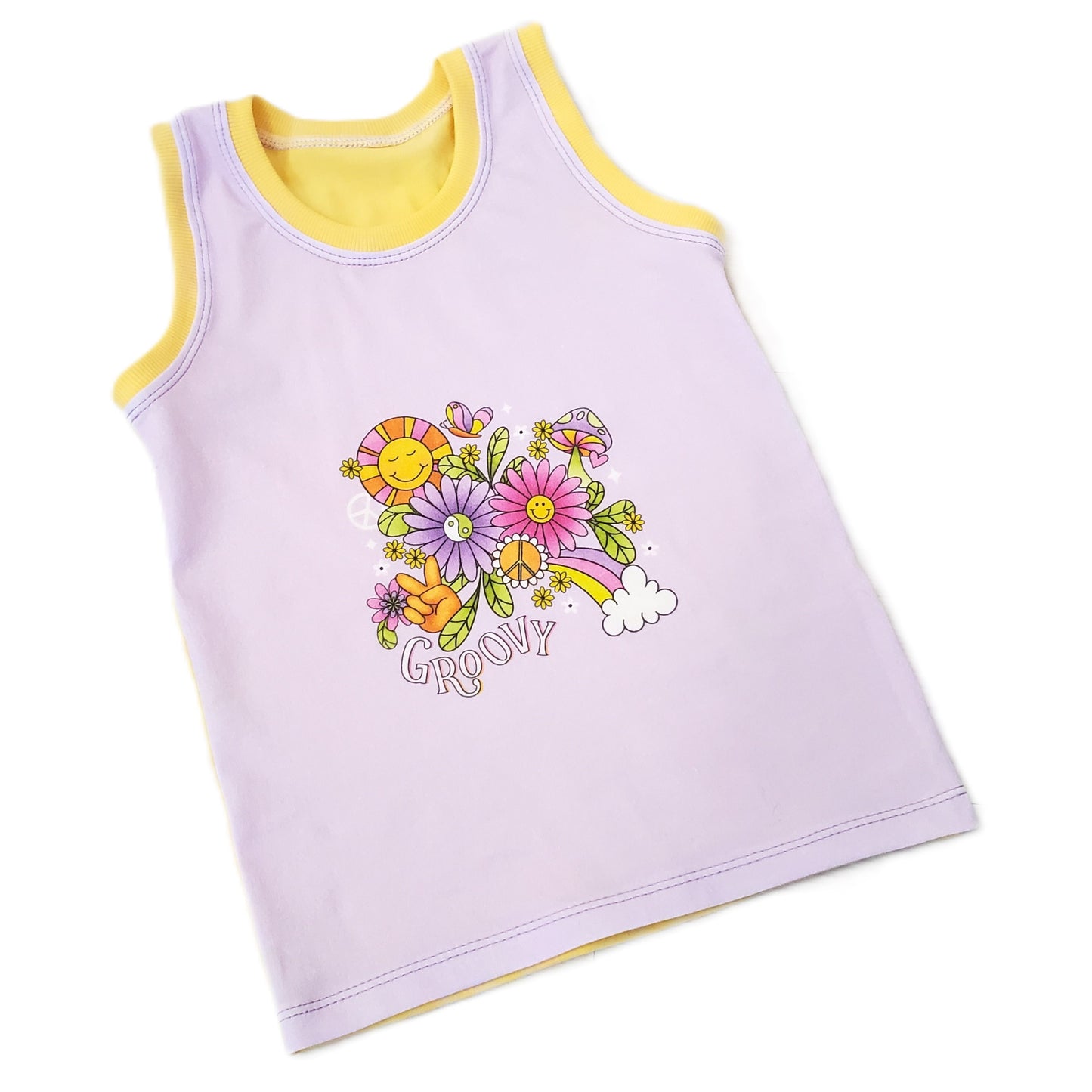 Peace & Floral Pants & Top Set for Kids