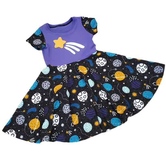 Shooting Star Dress for Children in Organic Cotton