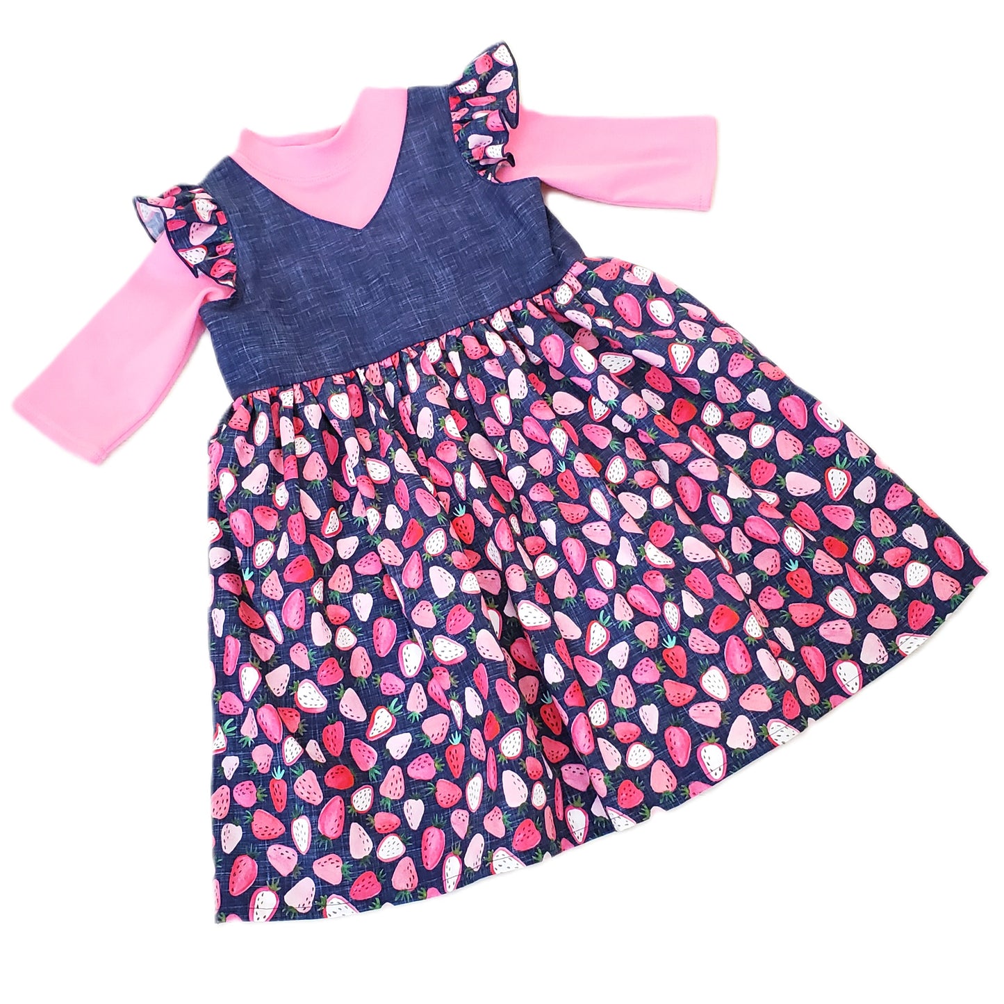 Children's Flutter Sleeve Floral Dress in Organic Cotton