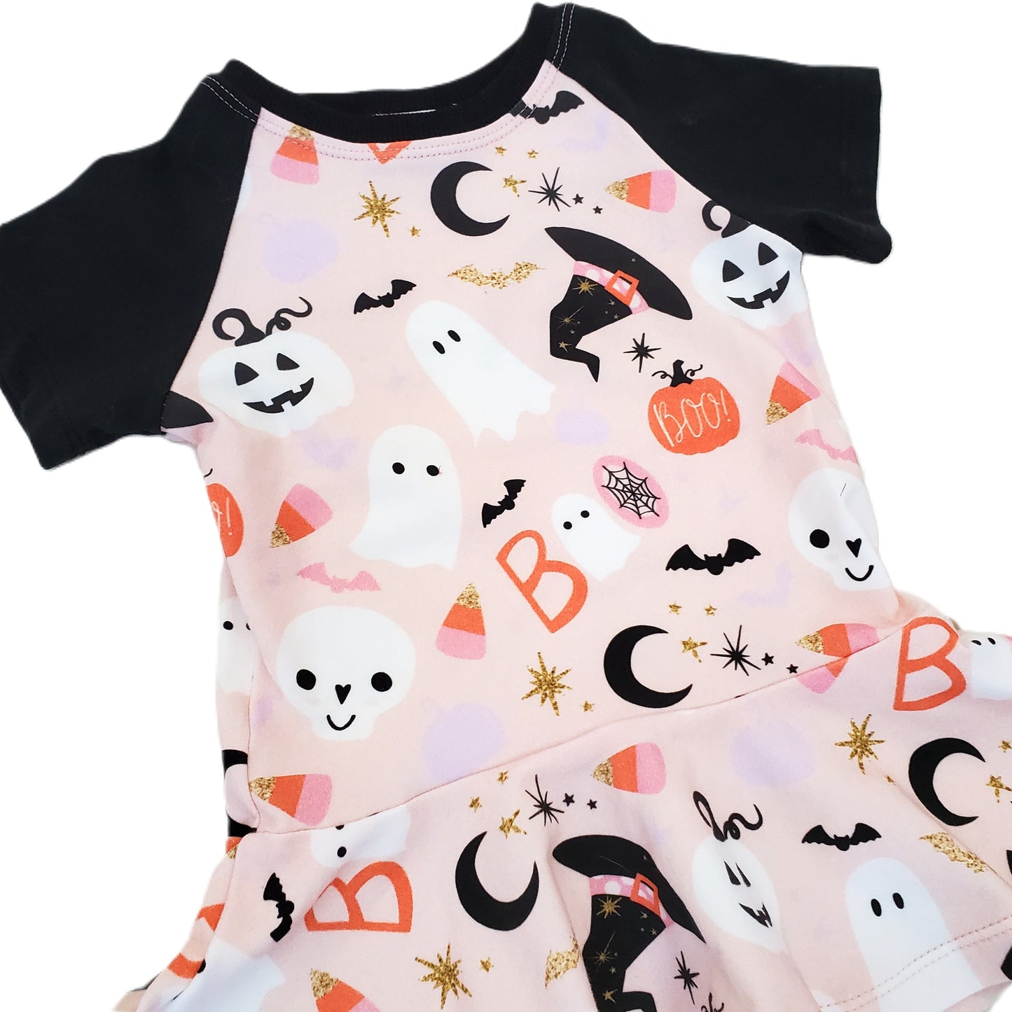 Pink Peplum Kid's Halloween Top in Organic Cotton Jersey