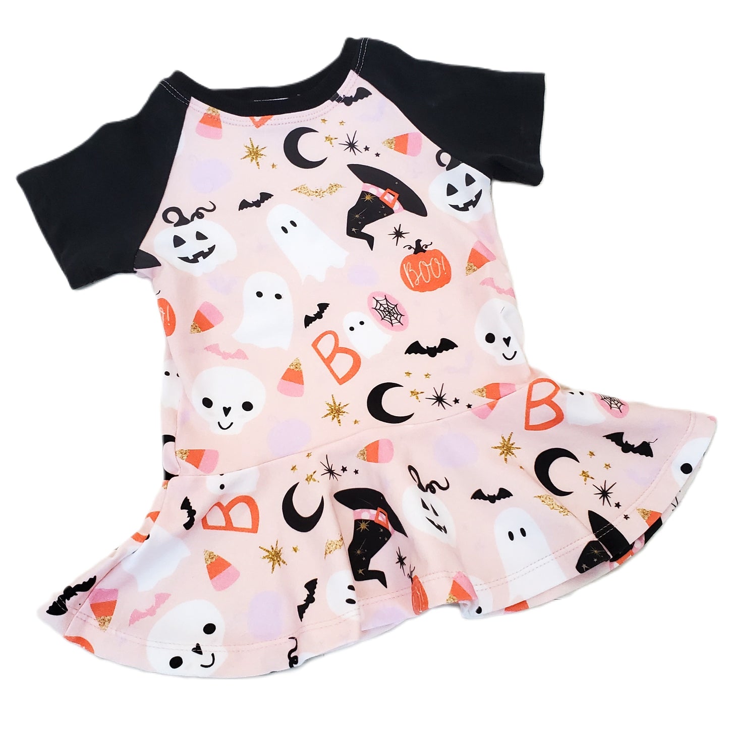 Pink Peplum Kid's Halloween Top in Organic Cotton Jersey