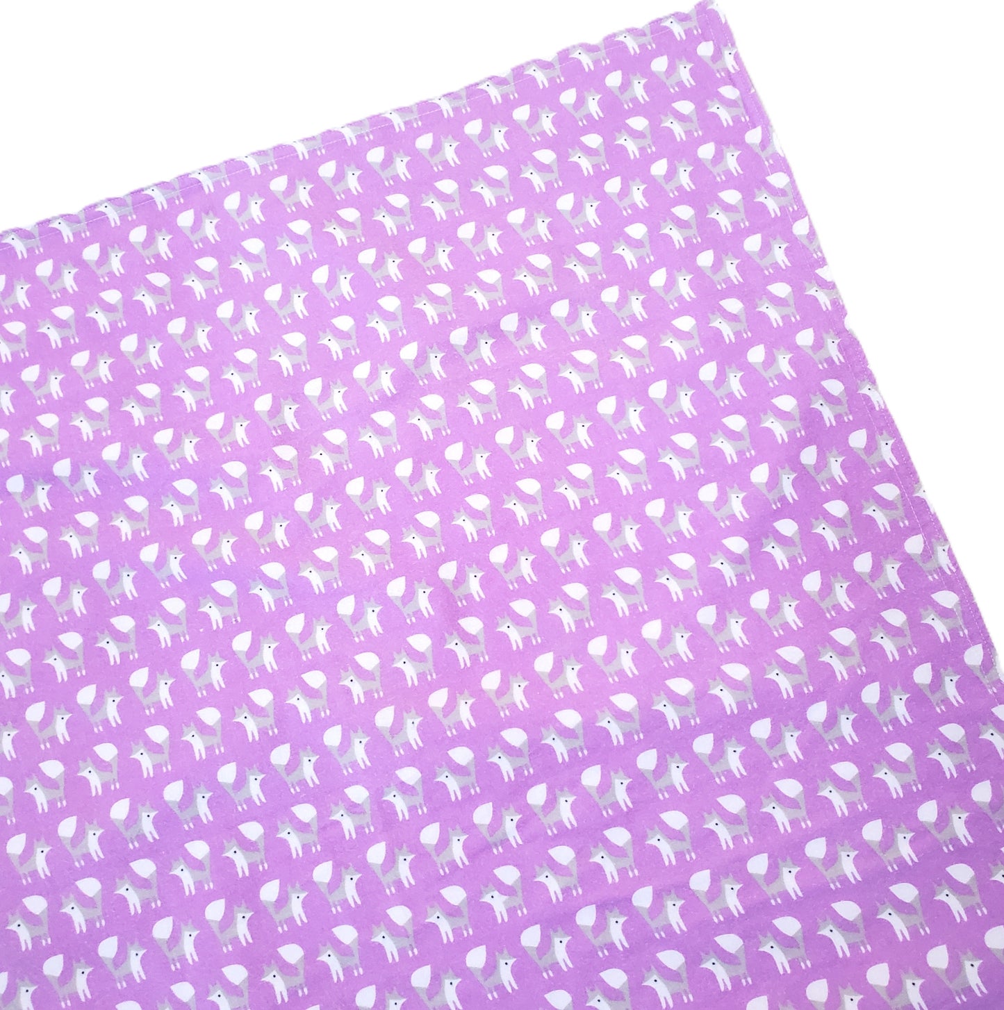 Fox or Dot Organic Cotton Purple Flannel Baby Blanket