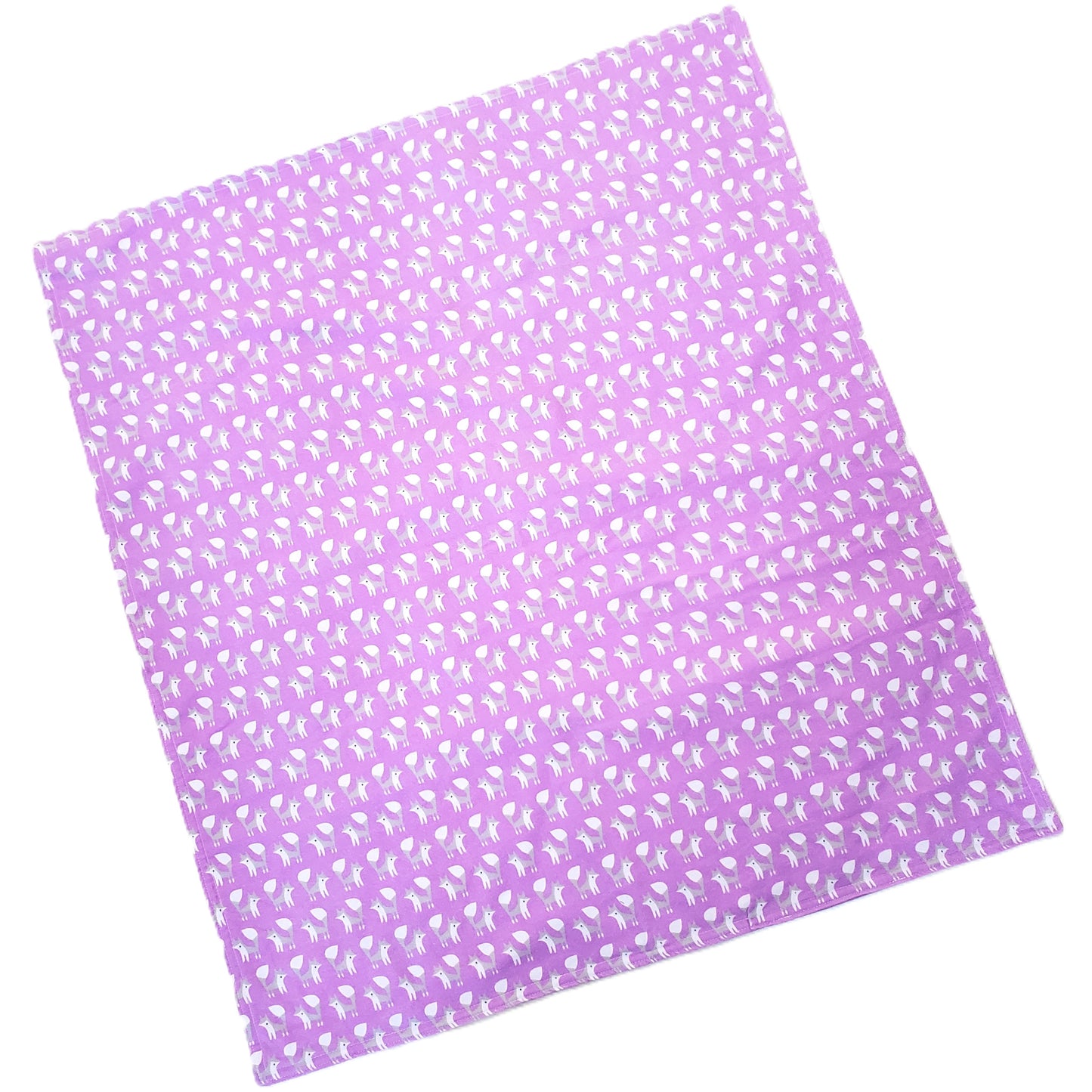 Fox or Dot Organic Cotton Purple Flannel Baby Blanket