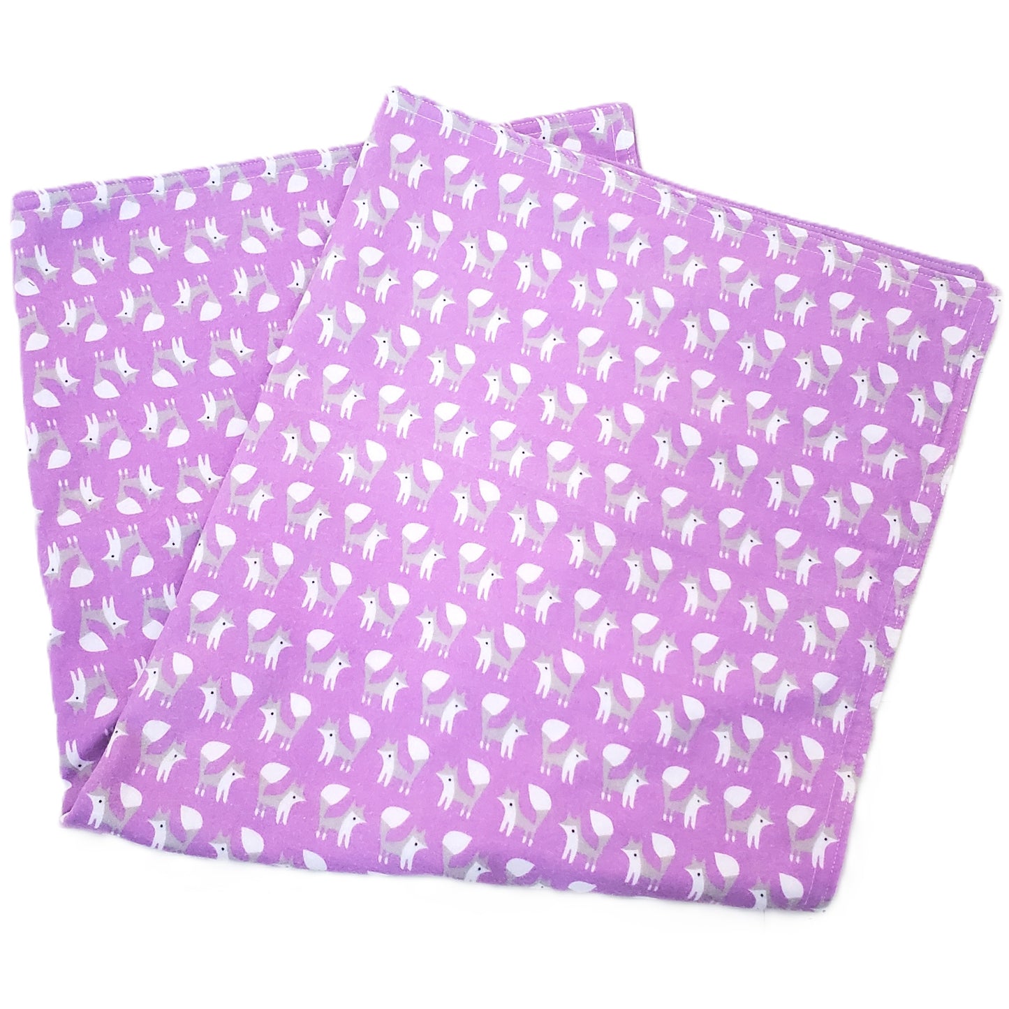 Fox or Dot Organic Cotton Purple Flannel Baby Blanket